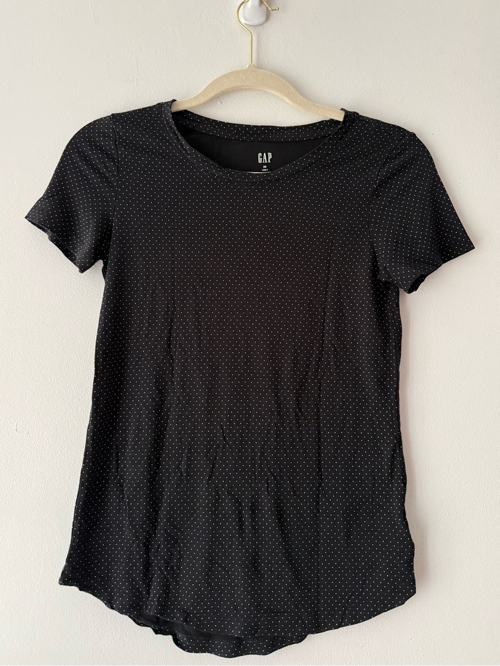 GAP Black Dot-Print Short Sleeve Tee Extra Small/ XS